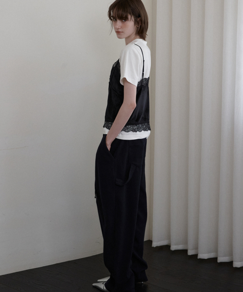 アンバランスレースベルベットビスチェ_ブラック（ベスト）｜SIGREAT