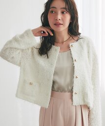 La boutique BonBon | 【やわらかくて着心地◎】フェザーカットソージャケットカーデ(ノーカラージャケット)