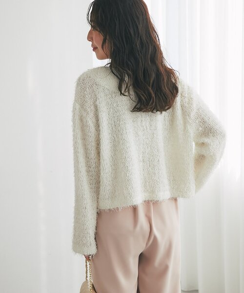 La boutique BonBon（ラブティックボンボン）の「【人気カラー追加決定！やわらかくて着心地◎】フェザーカットソージャケットカーデ（ノーカラージャケット・レディース・ブラック/ピンク/オフホワイト・FREE）」の18枚目の写真