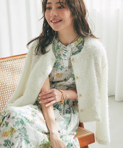 La boutique BonBon（ラブティックボンボン）の「【人気カラー追加決定！やわらかくて着心地◎】フェザーカットソージャケットカーデ（ノーカラージャケット・レディース・ブラック/ピンク/オフホワイト・FREE）」の20枚目の写真