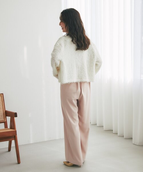 La boutique BonBon（ラブティックボンボン）の「【人気カラー追加決定！やわらかくて着心地◎】フェザーカットソージャケットカーデ（ノーカラージャケット・レディース・ブラック/ピンク/オフホワイト・FREE）」の14枚目の写真