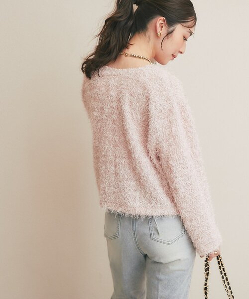 La boutique BonBon(ラブティックボンボン)の「【やわらかくて着心地◎】フェザーカットソージャケットカーデ(ノーカラージャケット・レディース・ブラック/ピンク/オフホワイト・FREE)」の16枚目の写真