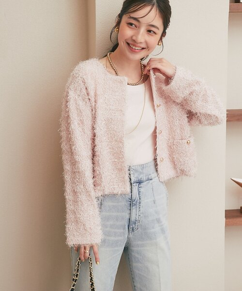 La boutique BonBon(ラブティックボンボン)の「【やわらかくて着心地◎】フェザーカットソージャケットカーデ(ノーカラージャケット・レディース・ブラック/ピンク/オフホワイト・FREE)」の17枚目の写真