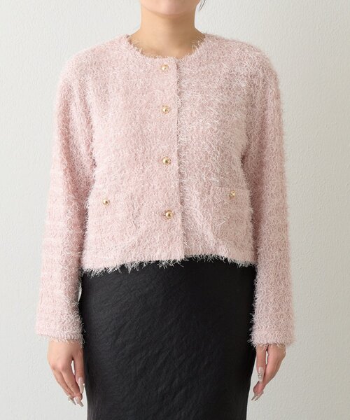 La boutique BonBon(ラブティックボンボン)の「【やわらかくて着心地◎】フェザーカットソージャケットカーデ(ノーカラージャケット・レディース・ブラック/ピンク/オフホワイト・FREE)」の10枚目の写真