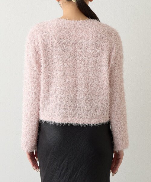 La boutique BonBon(ラブティックボンボン)の「【やわらかくて着心地◎】フェザーカットソージャケットカーデ(ノーカラージャケット・レディース・ブラック/ピンク/オフホワイト・FREE)」の12枚目の写真