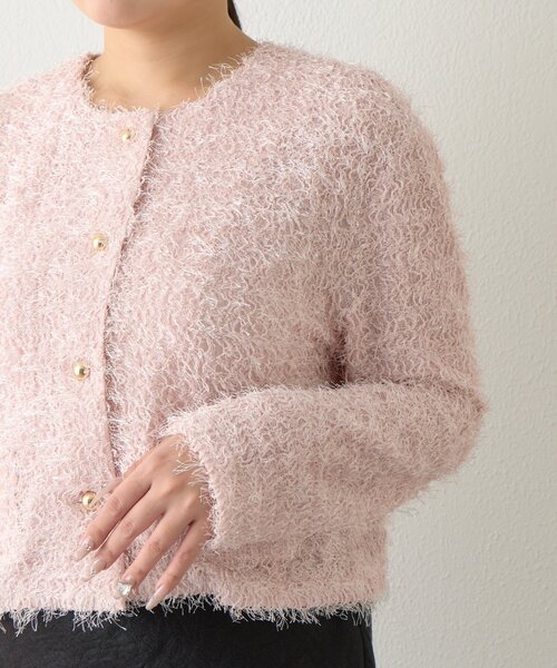 La boutique BonBon（ラブティックボンボン）の「【人気カラー追加決定！やわらかくて着心地◎】フェザーカットソージャケットカーデ（ノーカラージャケット・レディース・ブラック/ピンク/オフホワイト・FREE）」の22枚目の写真