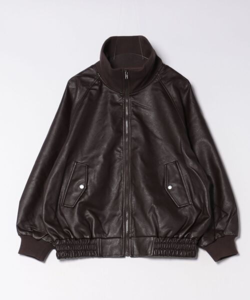 URBAN ISLAND SOCIETY(アーバンアイランドソサエティ)の「【URBAN ISLAND SOCIETY/アーバンアイランドソサエティ】UIS STAND COLLAR LEATHER JACKET(その他アウター・レディース・ブラック/ブラウン・FREE)」の1枚目の写真