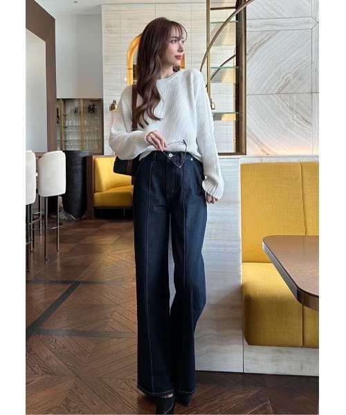 LUDICRUM(ルーディクルム)の「Mix knit top(ニット/セーター・レディース・ブラック/オフホワイト・FREE)」の5枚目の写真