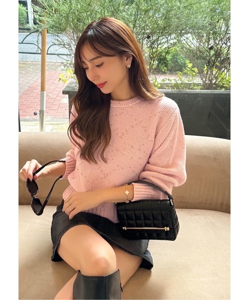 LUDICRUM(ルーディクルム)の「Mix knit top(ニット/セーター・レディース・ブラック/オフホワイト・FREE)」の10枚目の写真