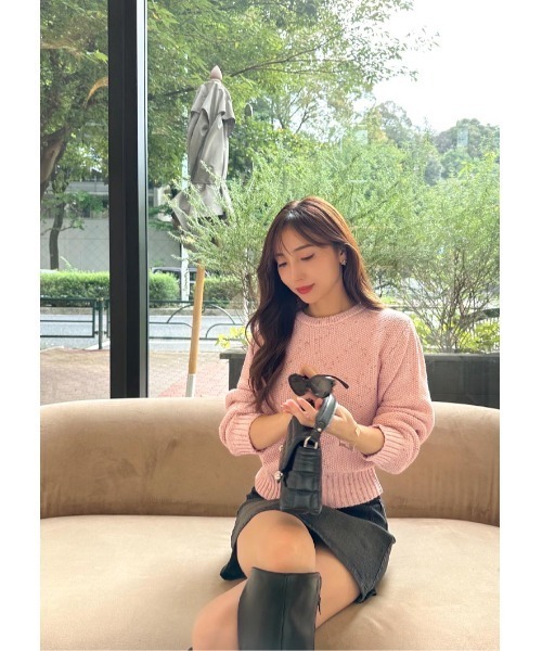 LUDICRUM(ルーディクルム)の「Mix knit top(ニット/セーター・レディース・ブラック/オフホワイト・FREE)」の11枚目の写真