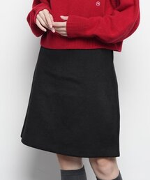 THE-ABON（エイボン）の「ウィメンズ クラシック ウール ミディ スカート ブラック（スカート）」