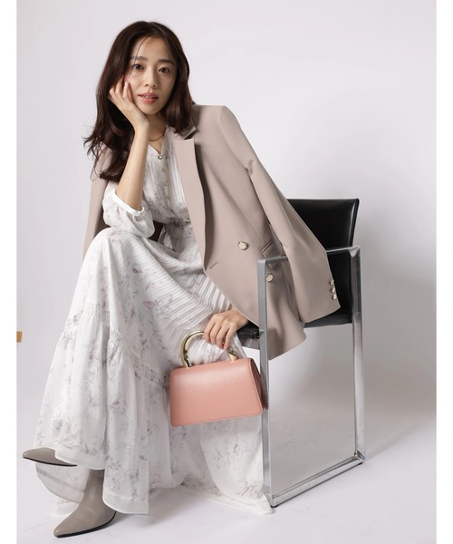 JUSGLITTY（ジャスグリッティー）の「ガーデンフラワープリントワンピース（ワンピース・レディース・スモークピンク/ミント・2/1/0）」の17枚目の写真