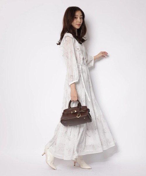 JUSGLITTY（ジャスグリッティー）の「ガーデンフラワープリントワンピース（ワンピース・レディース・スモークピンク/ミント・2/1/0）」の9枚目の写真