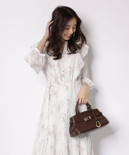 JUSGLITTY（ジャスグリッティー）の「ガーデンフラワープリントワンピース（ワンピース・レディース・スモークピンク/ミント・2/1/0）」の13枚目の写真