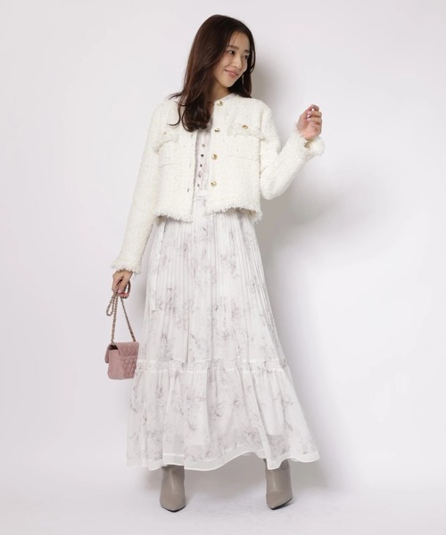 JUSGLITTY（ジャスグリッティー）の「ガーデンフラワープリントワンピース（ワンピース・レディース・スモークピンク/ミント・2/1/0）」の22枚目の写真