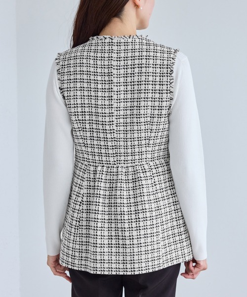 ROPE' PICNIC（ロペピクニック）の「【WEB限定】ツイード金ボタンジレベスト/セレモニー対応・リンクコーデ（ベスト・レディース・オフホワイト/ブラック系その他/ネイビー/ライトグレー・FREE）」の8枚目の写真