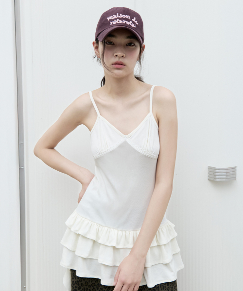 ROLAROLA(ロラロラ)の「RUFFLE SLEEVELESS T-SHIRT WHITE(Tシャツ/カットソー・レディース・その他・S/M)」の2枚目の写真