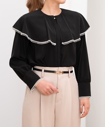 STRAWBERRY-FIELDS | 【元宝塚トップ娘役 舞空瞳さん着用】ライトデシン_ケープカラーブラウス(シャツ/ブラウス)