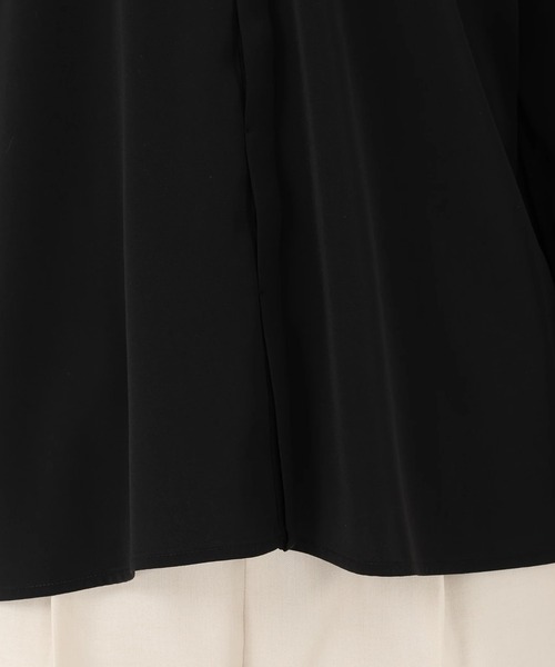 STRAWBERRY-FIELDS（ストロベリーフィールズ）の「【元宝塚トップ娘役 舞空瞳さん着用】ライトデシン_ケープカラーブラウス（シャツ/ブラウス・レディース・ブラック×ホワイト/オフホワイト/ミント・2）」の10枚目の写真