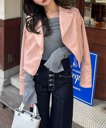 rienda（リエンダ）の「26SSフェイクスエードライダースジャケット 春服（ブルゾン）」