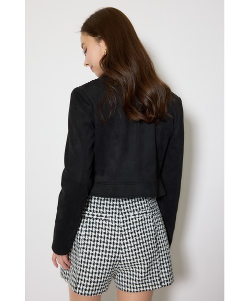 rienda（リエンダ）の「26SSフェイクスエードライダースジャケット 春服（ブルゾン・レディース・ブラック/ベージュ/ピンク・SMALL/MEDIUM）」の8枚目の写真