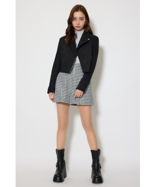 rienda（リエンダ）の「26SSフェイクスエードライダースジャケット 春服（ブルゾン・レディース・ブラック/ベージュ/ピンク・SMALL/MEDIUM）」の9枚目の写真