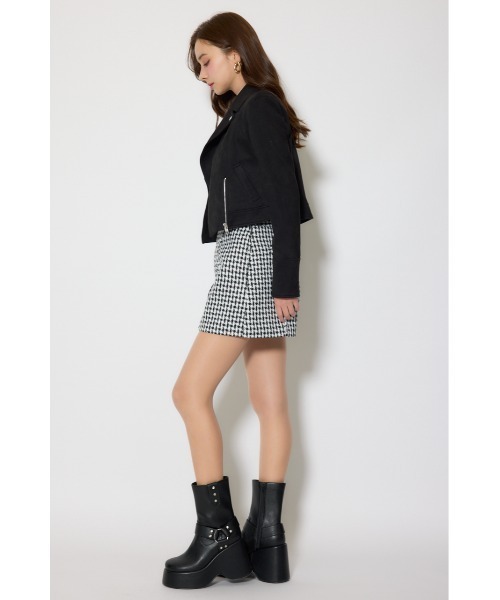 rienda（リエンダ）の「26SSフェイクスエードライダースジャケット 春服（ブルゾン・レディース・ブラック/ベージュ/ピンク・SMALL/MEDIUM）」の10枚目の写真