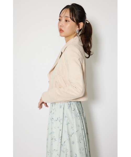 rienda（リエンダ）の「26SSフェイクスエードライダースジャケット 春服（ブルゾン・レディース・ブラック/ベージュ/ピンク・SMALL/MEDIUM）」の14枚目の写真