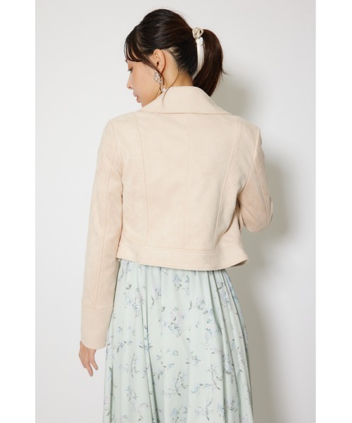 rienda（リエンダ）の「26SSフェイクスエードライダースジャケット 春服（ブルゾン・レディース・ブラック/ベージュ/ピンク・SMALL/MEDIUM）」の15枚目の写真