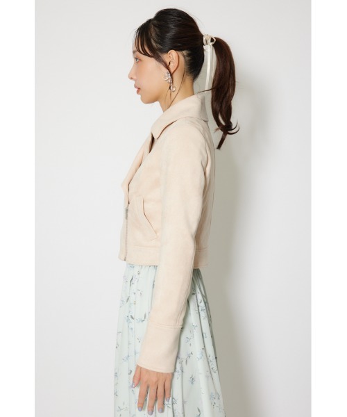 rienda（リエンダ）の「26SSフェイクスエードライダースジャケット 春服（ブルゾン・レディース・ブラック/ベージュ/ピンク・SMALL/MEDIUM）」の19枚目の写真