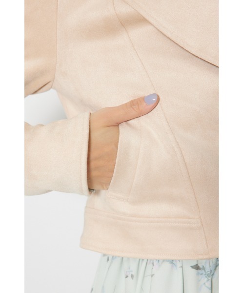 rienda（リエンダ）の「26SSフェイクスエードライダースジャケット 春服（ブルゾン・レディース・ブラック/ベージュ/ピンク・SMALL/MEDIUM）」の22枚目の写真