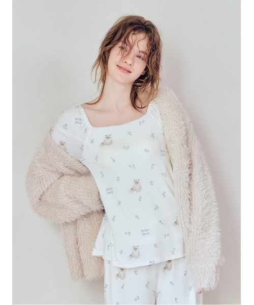 gelato pique（ジェラートピケ）の「フラワーキャット柄カップインプル