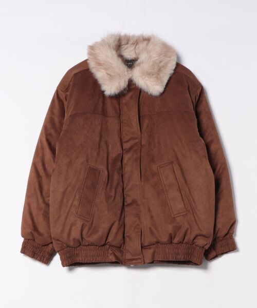 EMODA（エモダ）の「FAKE LEATHER BZ（ブルゾン・レディース・ブラウン/ベージュ/ブラック・SMALL/MEDIUM）」の2枚目の写真
