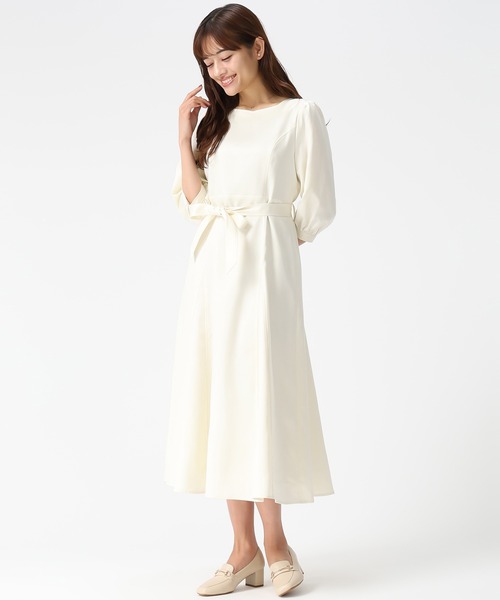 セール】2026春夏新作 ポリデニム配色ステッチワンピース（ワンピース