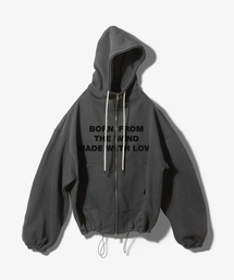 FANSHOW（ファンショー）の「MWL STRING ミッドレングス フリースライニング(起毛) フード付きジップアップ - ピグメントブラック（パーカー）」