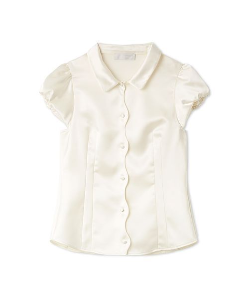 CELFORD（セルフォード）の「【洗える】】フロントスカラサテンブラウス（シャツ/ブラウス・レディース・アイボリー/ネイビー・36/38）」の8枚目の写真