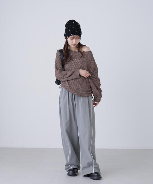 FREE'S MART（フリーズマート）の「◆ポコポコワンショル脇ドロストオーバーニット（ニット/セーター・レディース・ホワイト/ピンク/ブラウン・FREE）」の21枚目の写真