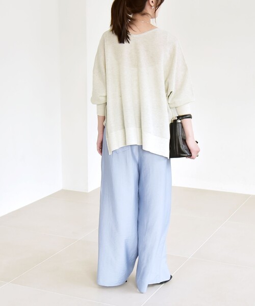 quaranciel(カランシエル)の「quaranciel:〈洗濯機可能〉タック ワイド イージー パンツ(その他パンツ・レディース・ベージュ/ブルー・40/38)」の21枚目の写真