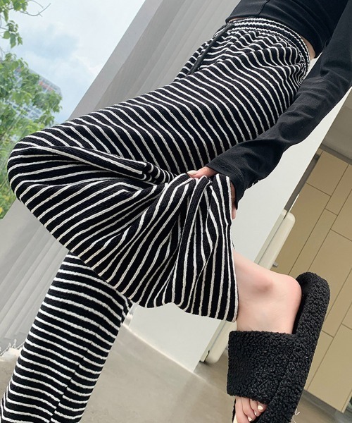 Miniministore（ミニミニストア）の「イージーパンツ ロング丈 ボーダー 新作（その他パンツ・レディース・アイボリー/ブラック・M/XL/L）」の13枚目の写真