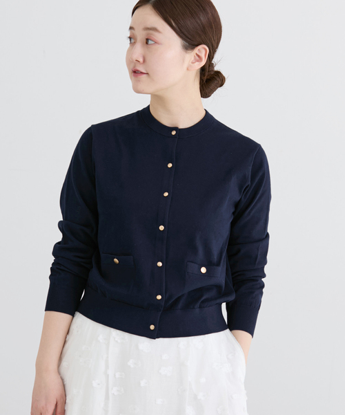 IENA（イエナ）の「《アンサンブル対応/新色あり/追加2》PARIGI カーディガン（カーディガン/ボレロ・レディース・ネイビー/レッド/ライトグレー/ブラック・FREE）」の4枚目の写真