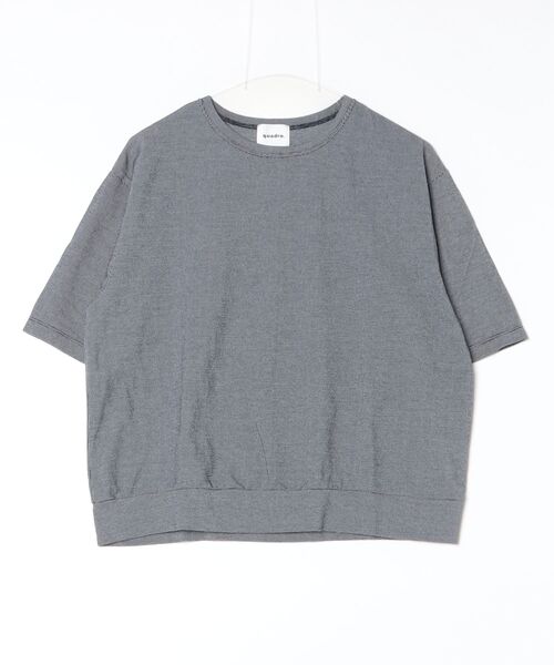 quadro(クオドロ)の「変形タック5分袖クルーネックプルオーバー(Tシャツ/カットソー・レディース・グリーン/ネイビー・FREE)」の2枚目の写真