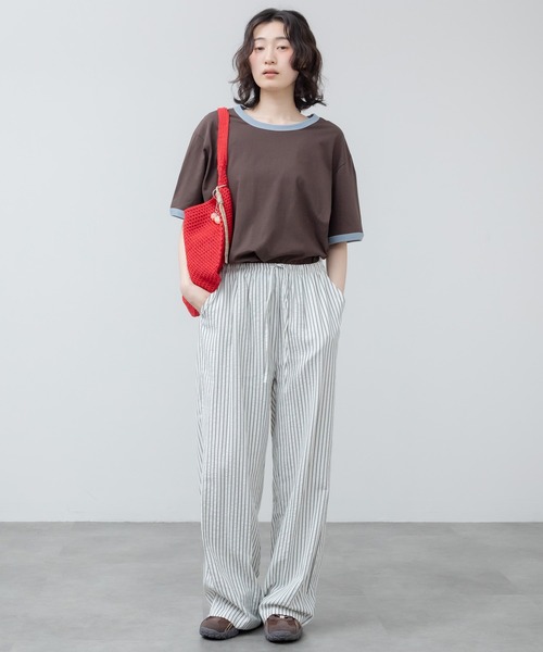 HEILIS(ヘイリス)の「チャーム付きニットメッシュトートバッグ / ニット 編み メッシュ チャーム付き キーホルダー レッド 赤 ブルー アイボリー サブバッグ 夏バッグ 春 肩掛け トート(トートバッグ・レディース・アイボリー/ライトブルー/レッド・FREE)」の13枚目の写真