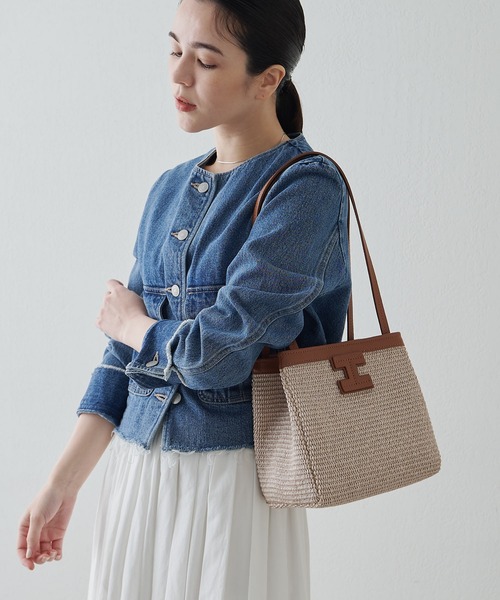 IACUCCI（イアクッチ）の「【予約】センティエーロ PAGLIA（トートバッグ・レディース・キャメル/ブラック・FREE）」の2枚目の写真