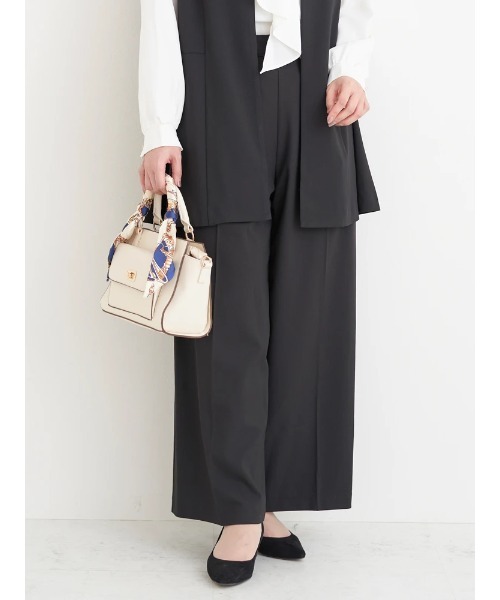 Re-J&SUPURE（リジェイアンドスプル）の「【大きいサイズ】【ストレッチツイル】ワイドパンツ(セットアップ可)（スラックス・レディース・ベージュ/ネイビー/ブラック/グレー・XX-LARGE/XXX-LARGE/XXXX-LARGE）」の2枚目の写真