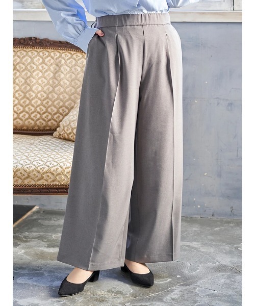 Re-J&SUPURE（リジェイアンドスプル）の「【大きいサイズ】【ストレッチツイル】ワイドパンツ(セットアップ可)（スラックス・レディース・ベージュ/ネイビー/ブラック/グレー・XX-LARGE/XXX-LARGE/XXXX-LARGE）」の5枚目の写真