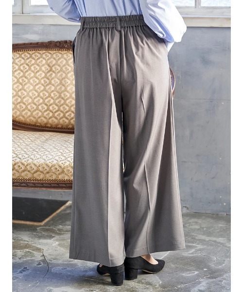 Re-J&SUPURE（リジェイアンドスプル）の「【大きいサイズ】【ストレッチツイル】ワイドパンツ(セットアップ可)（スラックス・レディース・ベージュ/ネイビー/ブラック/グレー・XX-LARGE/XXX-LARGE/XXXX-LARGE）」の8枚目の写真