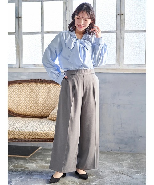 Re-J&SUPURE（リジェイアンドスプル）の「【大きいサイズ】【ストレッチツイル】ワイドパンツ(セットアップ可)（スラックス・レディース・ベージュ/ネイビー/ブラック/グレー・XX-LARGE/XXX-LARGE/XXXX-LARGE）」の9枚目の写真