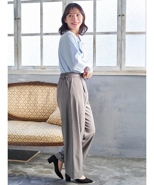 Re-J&SUPURE（リジェイアンドスプル）の「【大きいサイズ】【ストレッチツイル】ワイドパンツ(セットアップ可)（スラックス・レディース・ベージュ/ネイビー/ブラック/グレー・XX-LARGE/XXX-LARGE/XXXX-LARGE）」の12枚目の写真