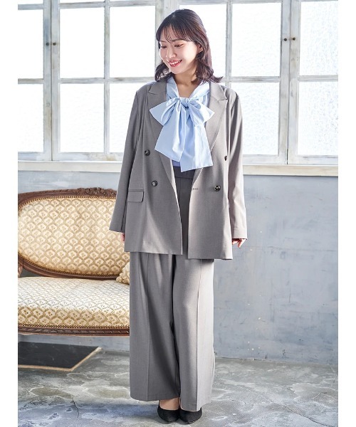 Re-J&SUPURE（リジェイアンドスプル）の「【大きいサイズ】【ストレッチツイル】ワイドパンツ(セットアップ可)（スラックス・レディース・ベージュ/ネイビー/ブラック/グレー・XX-LARGE/XXX-LARGE/XXXX-LARGE）」の16枚目の写真