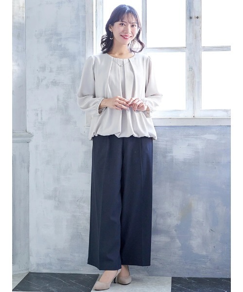 Re-J&SUPURE（リジェイアンドスプル）の「【大きいサイズ】【ストレッチツイル】ワイドパンツ(セットアップ可)（スラックス・レディース・ベージュ/ネイビー/ブラック/グレー・XX-LARGE/XXX-LARGE/XXXX-LARGE）」の21枚目の写真